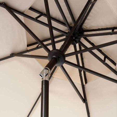 SAFAVIEH 9 ft. Zimmerman Double Top Umbrella Beige & White PAT8200C